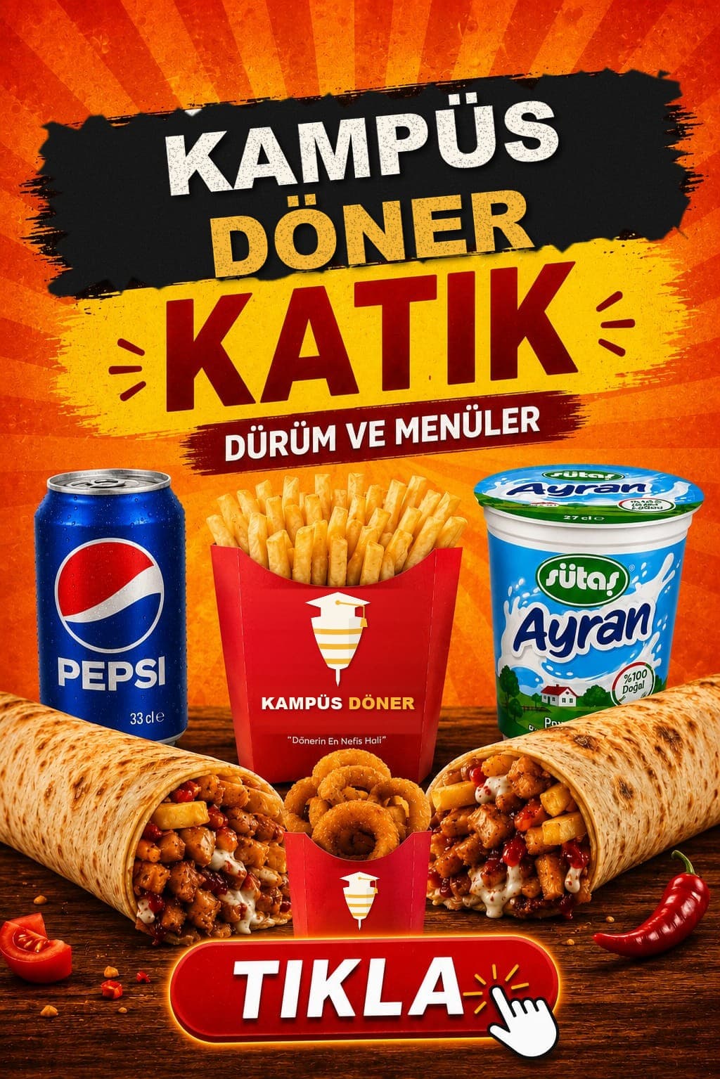 Kampüs Döner katık menüsü